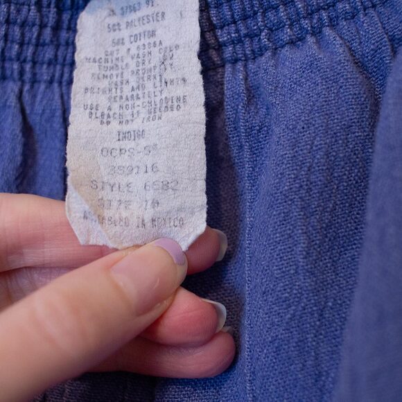 Coastal VTG Blair Pants Periwinkle Textured Crinkle Elastic Waist 10 True Summer - Picture 7 of 9